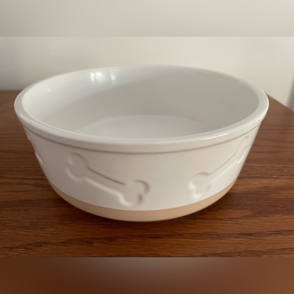 Frisco Other - FRISCO White Ceramic Dog Bowl with Bone Design